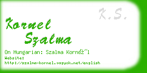 kornel szalma business card